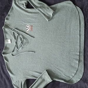 Victoria's Secret PINK Wisconsin Badgers crisscross v neck top